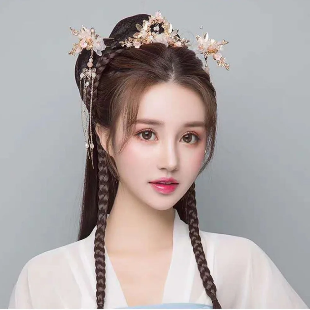 Набор заколок для волос в китайском стиле с цветком кисточка булочек палочка Hanfu