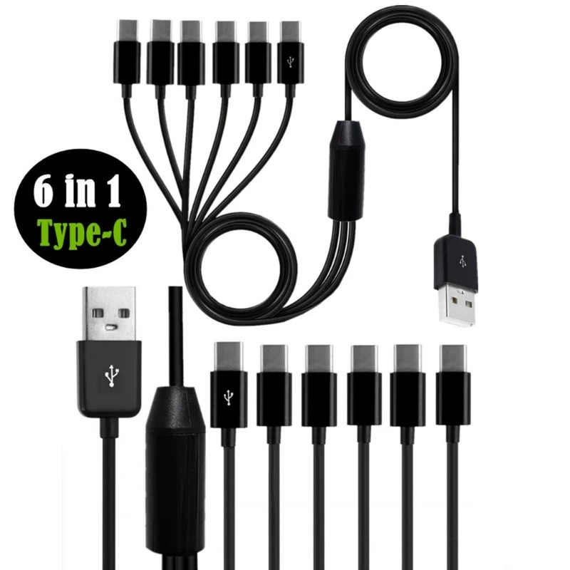 Кабель UsbC-UsbA шнур синхронизации USB Type C для быстрой зарядки 6 портов