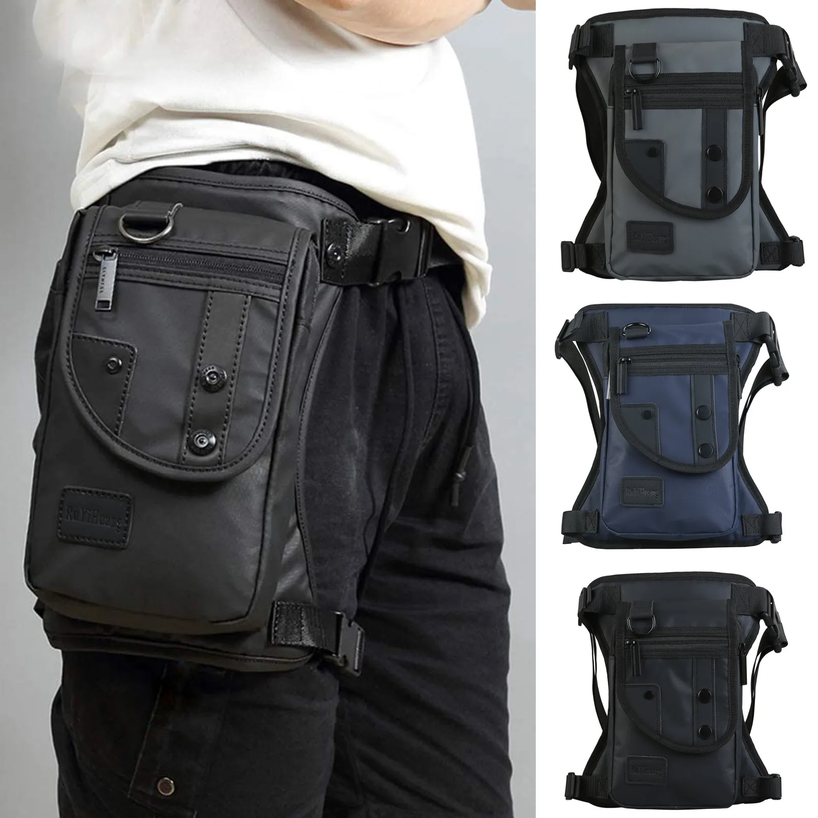 

2023 Nylon Drop Legs Bags Fashion Hip Waist Pack Thigh Bum Fanny Packs Multifunction Tactical Riding Male Shoulder Messenger Bag