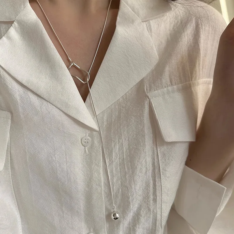 

New Fashion 925 Sterling Silver Irregular Square Geometric Punk Snake Chain Necklace for Women Girl Jewelry Dropship Wholesale