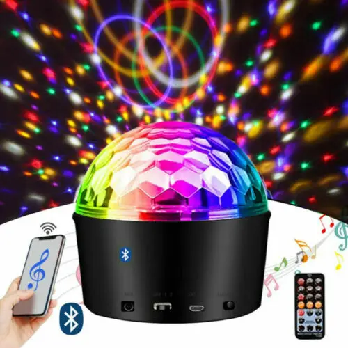

DJ Disco Light Bluetooth Speaker 9 Colors Magic Ball Party Light Sound Activated Strobe Lights As Night Light For Christmas