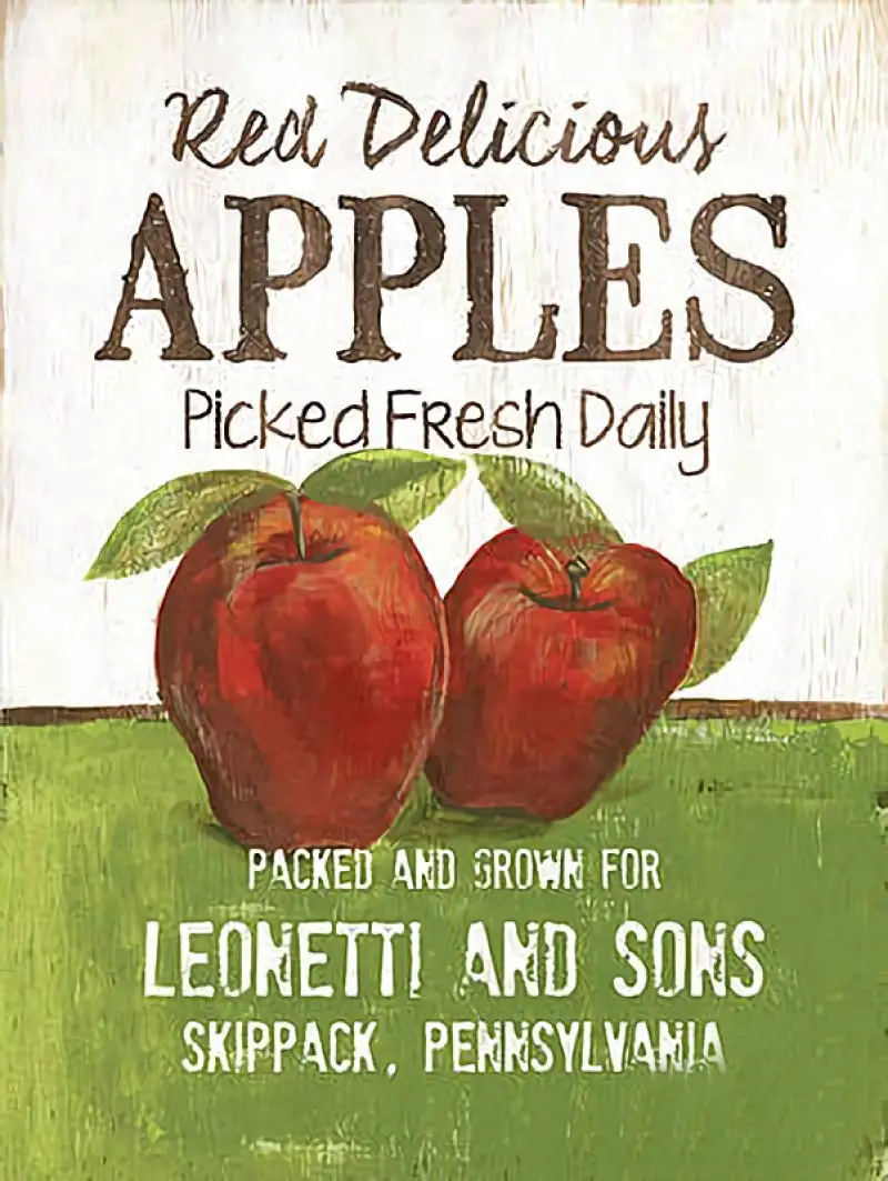 

Metal Signs Vintage Red Deliciouh Apples Picked Fresh Dailly Retro Home Cafe Restaurant Wall Decoration Farm Poster 12x18 Inch
