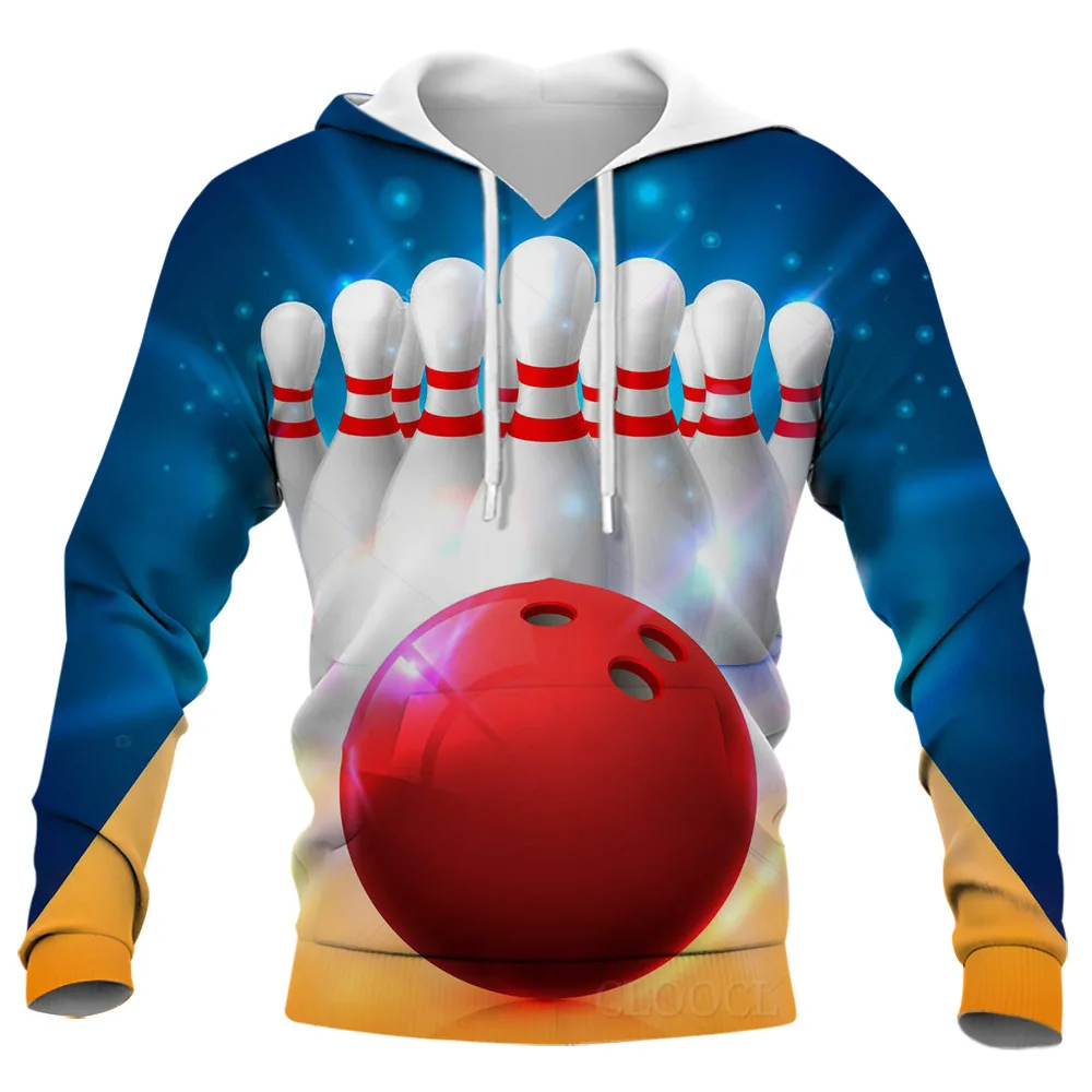 

Retro Bowling Pattern Men Women Hoodies 3D Print Street Pop Pullover Casual Autumn Sweatshirt Fashion Children's Sportswear tops