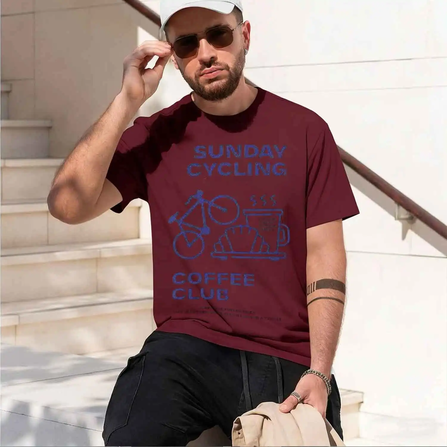 Футболки унисекс Sunday Cycling Coffee Club Grh для мужчин и женщин, летние, высококачественные, дышащие, новая модель 2026 года, мужские короткие футболки (art.: 3920dc6152f17) - 3920dc6152f17