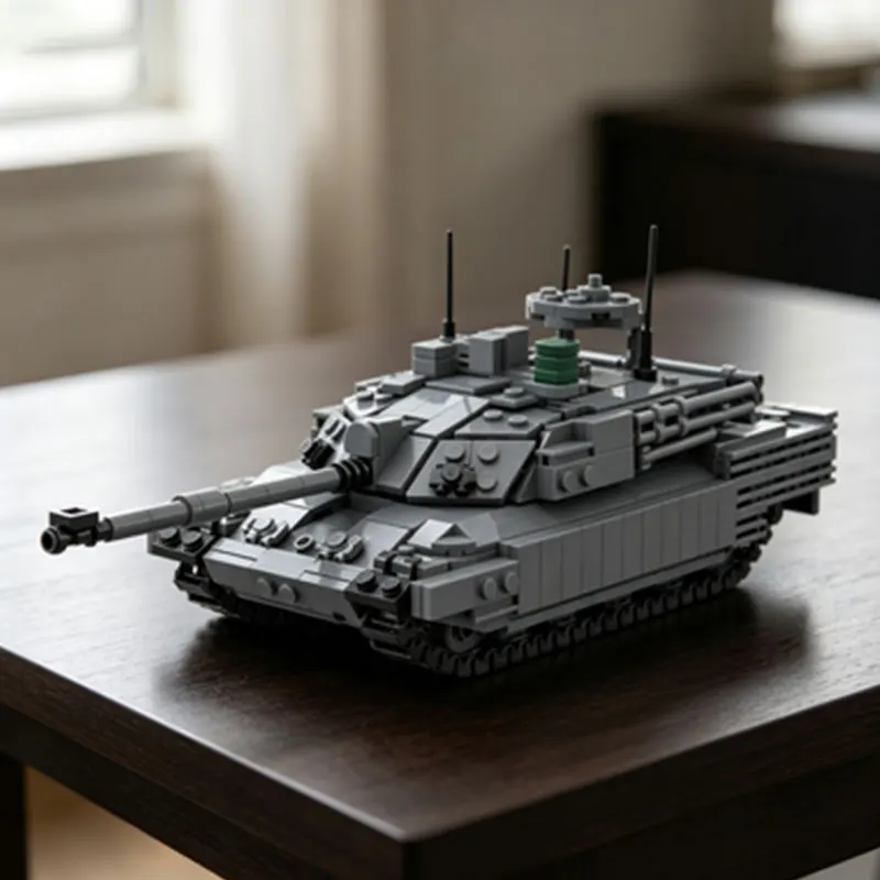 Фото Конструктор MOC 753 детали: Современный основной боевой танк, сборная модель из мелких деталей, коллекционная игрушка-украшение с антенной №4
