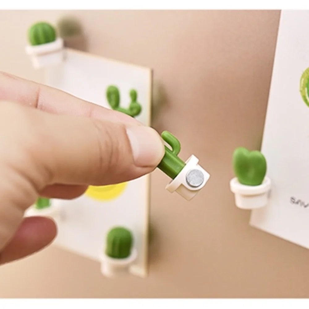 

6pcs Cute Succulent Magnet Button Home Kitchen Cactus Refrigerator Message Sticker 2021 New Arrival Portable Creative Hot Sale