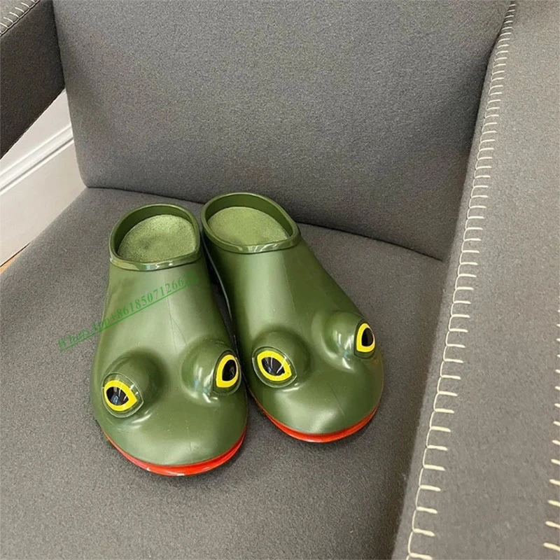 2023 new Funny Couple Lovely Frog Cotton Slippers lazy shoes niche slip on personality fashion rain shoes