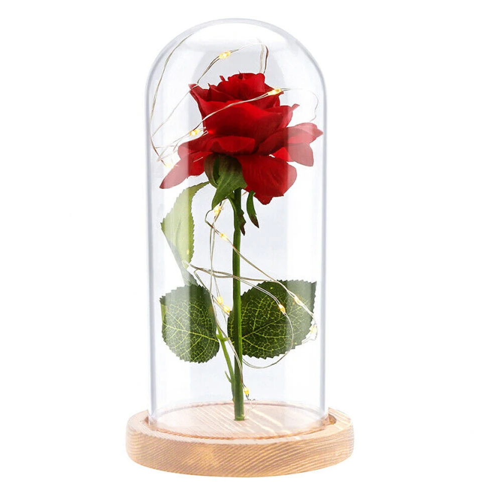 

Красота Роза светодиодный стеклянном куполе вечная роза красная роза день Святого Валентина подарок на день матери особый романтический п...