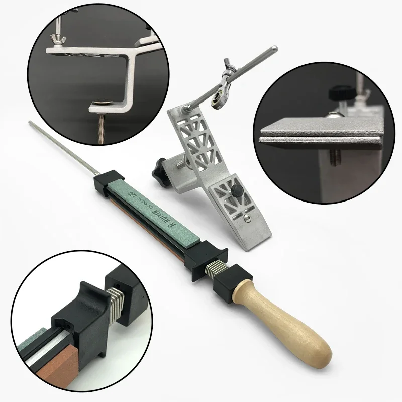 2024 Fixed Angle Knife Sharpener Kitchen Grinding System Diamond Grinder Whetstone Woodworking Sharpening Tool Oil Stone