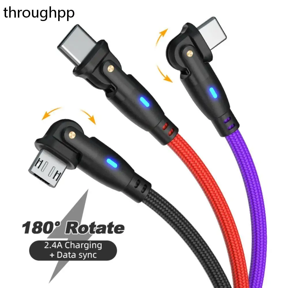 

1 PC 180 Rotate Fast Charging Data Cable Lightweight Durable Type-C Charging Cable