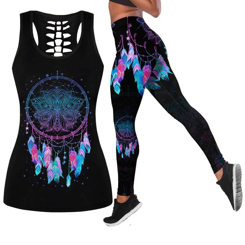 Dreamcatcher 3D Print Sleeveless Shirt Summer Vest for Women Plus Size Yoga Tank Tops Leggings Suit Plus Size Xs-8Xl