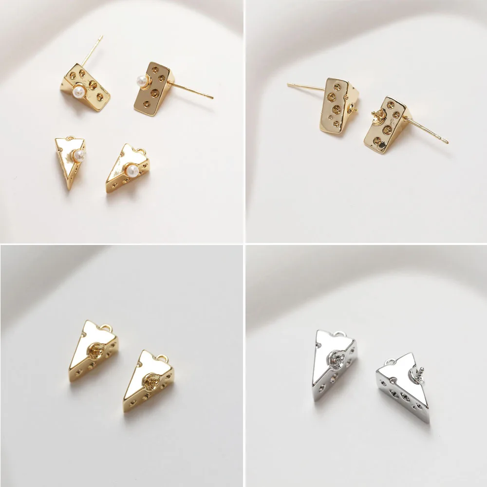 

Позолоченные серьги-подвески с сыром, Цвет Настоящее золото, 14 к