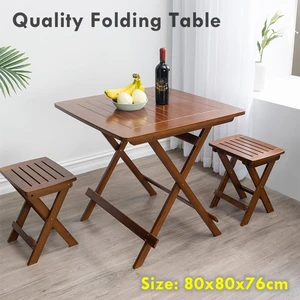 80x80x76cm Foldable Dining Table Super Quality Bamboo Table Square Folding Desk Simple Household Balcony Tea Time Table Useful