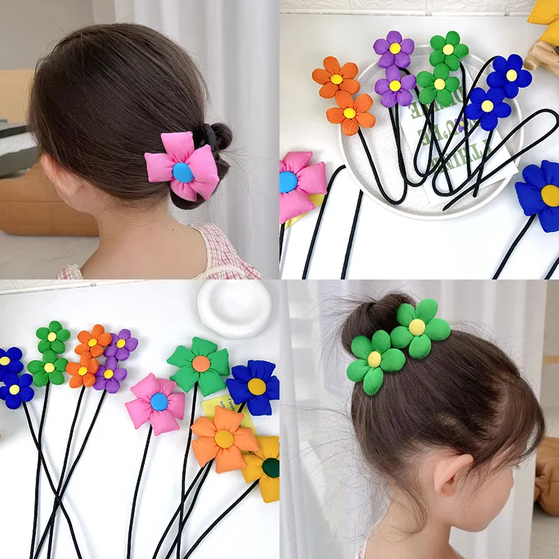 

1Pcs Magic Polyester Hair Clips Pins Lazy Ponytail Holder Flower Wire Bun Head Rope Hairband Coiler Clip Hair Accessories Tool