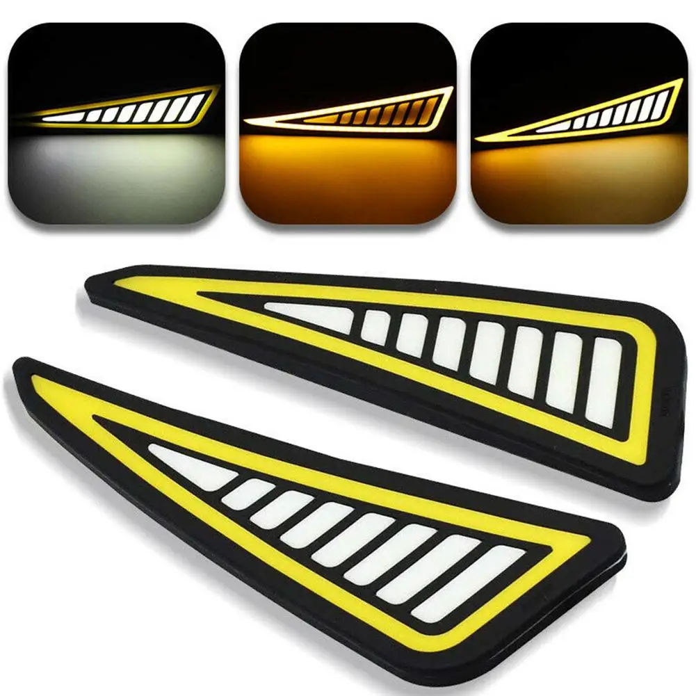

Car Led Daytime Running Lamp Cob Driving Turn Signal Two-color Bendable High-power Super-bright Bumper Light Strip