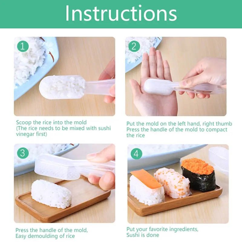 

Nigiri Sushi Mold Onigiri Rice Ball Maker Warship Sushi Mold Bento Oval Rice Ball Making Breakfast Kitchen Tools Easy Sushi Kit