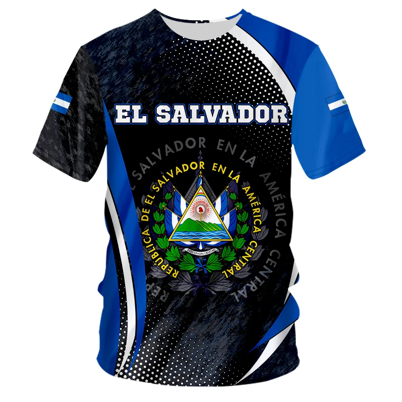 Camiseta de EL SALVADOR personalizada, camiseta Slv Diy, bandera de la República Española, ropa fotográfica salvadoreña, Bandera de País azul de gran tamaño 4xl