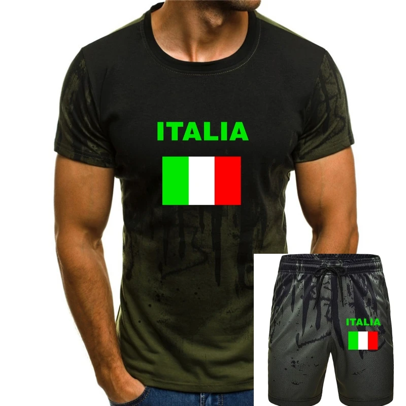 

T-Shirt Italy Supharajuku Streetwear Shirt Men Football Man Football Flag Italia Bandiera Euro