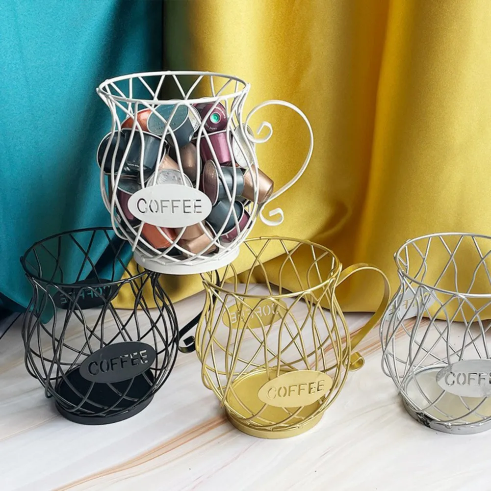 

Metal Coffee Capsule Storage Basket Coffee Cup Basket Vintage Coffee Pod Organizer Holder For Home Cafe Hotel 12 Styles