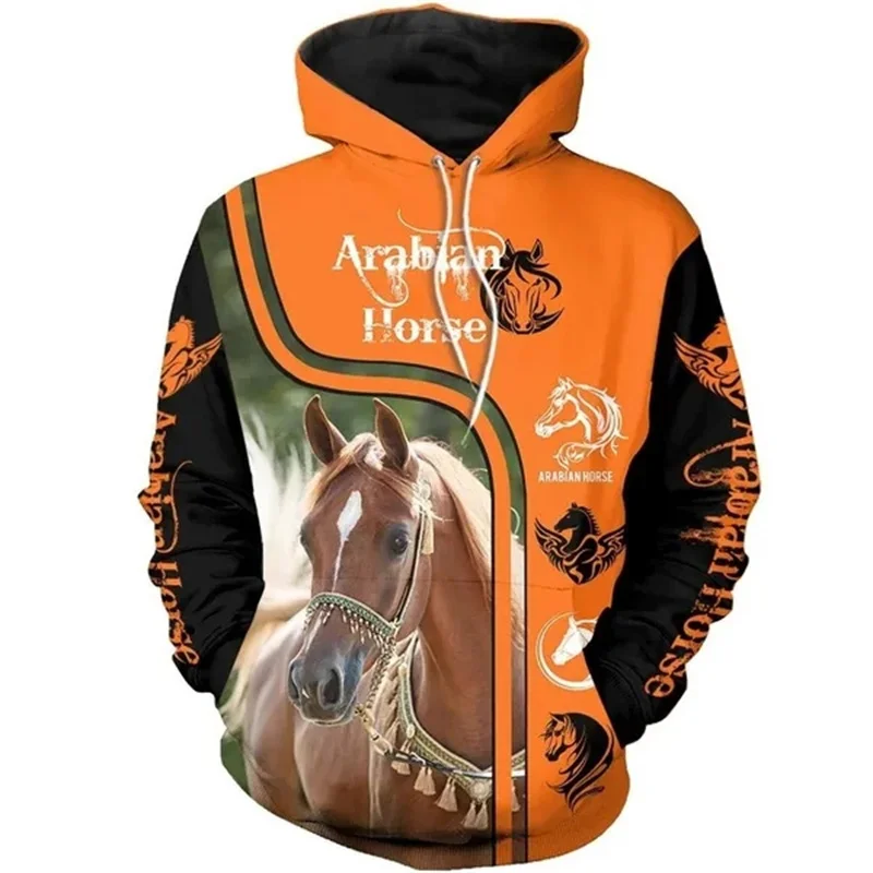 

Толстовки с 3D принтом в виде животных, Арабская лошадь, Крутая толстовка с графическим рисунком, Детские хипстерские тренировочные костюмы унисекс, зимние модные пуловеры, одежда