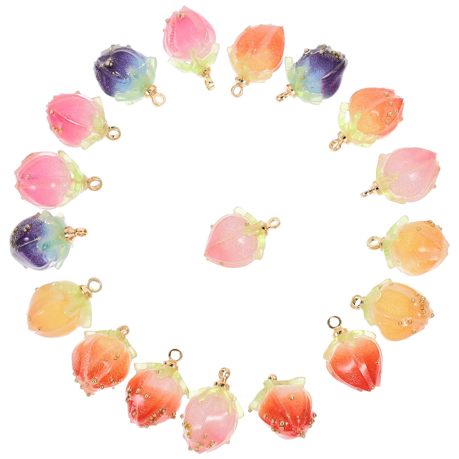 18 Pcs Acrylic Handmade Material Flower Drop Earrings Decors Crafts Decoration Charm Accessories Ornaments