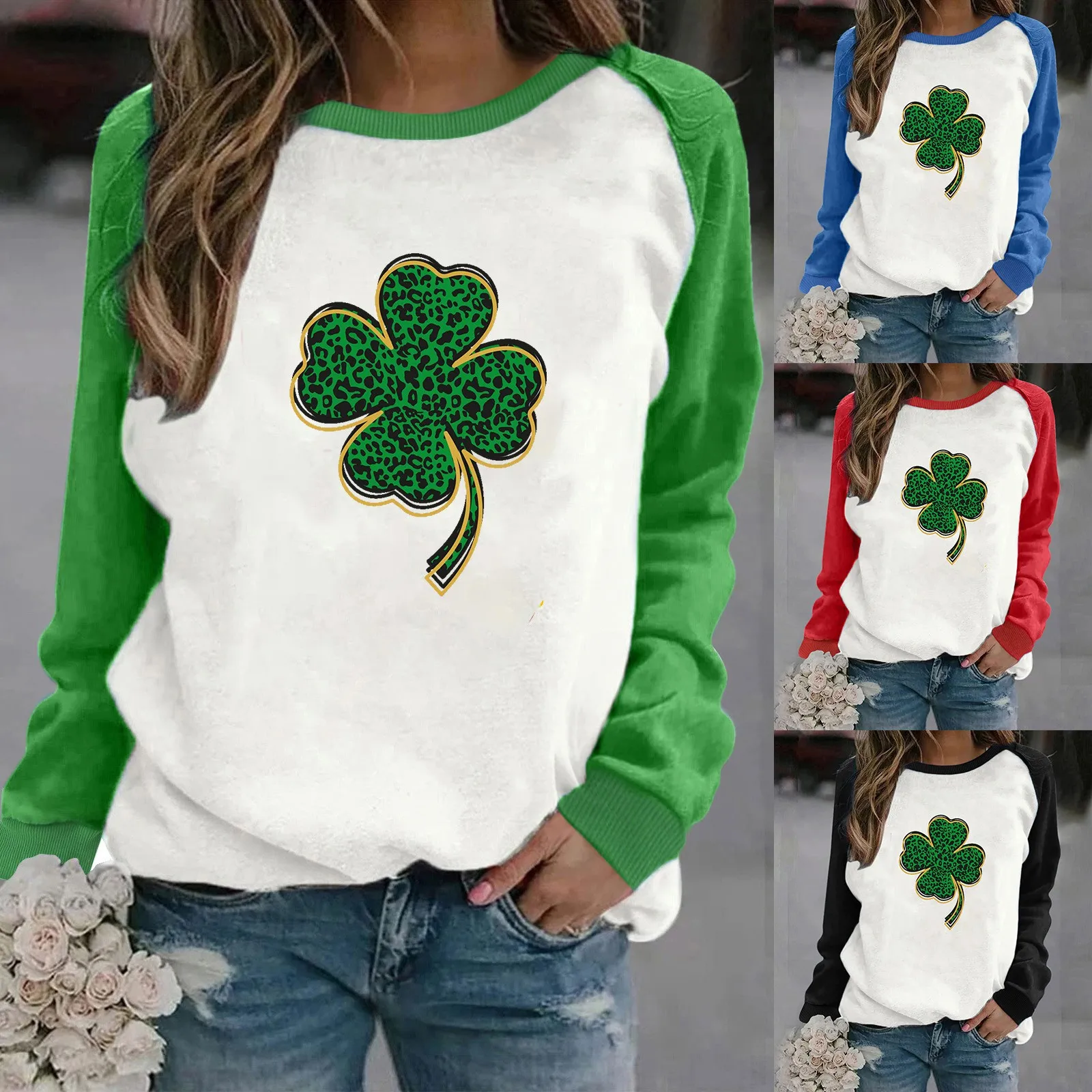 

Женский Повседневный пуловер с длинным рукавом и круглым вырезом