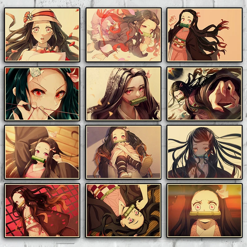 

Demon Slayer Character: Kamado Nezuko Anime Poster Kraft Vintage Poster Family Room Art Wall Sticker