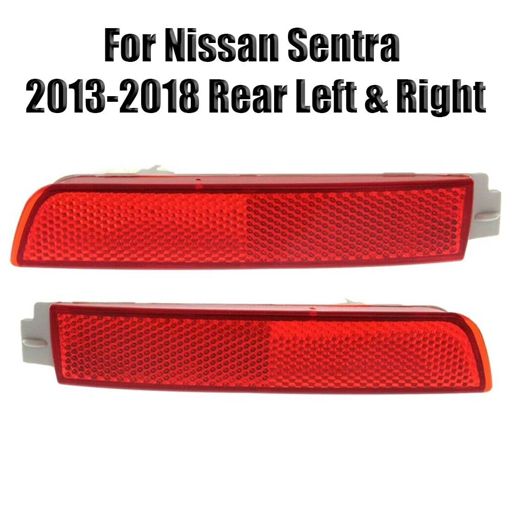 

Durable New Rear Bumper Light Bumper Reflector Left & Right Plastic Rear Red For Nissan Sentra 2013-2018 2 PCS