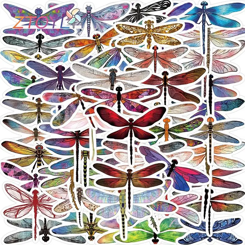 

53Pcs Cartoon Dragonfly Graffiti Sticker Car Guitar Suitcase Laptop Decal DIY Diary Phone Notebook Album Fridge Sticker Gift