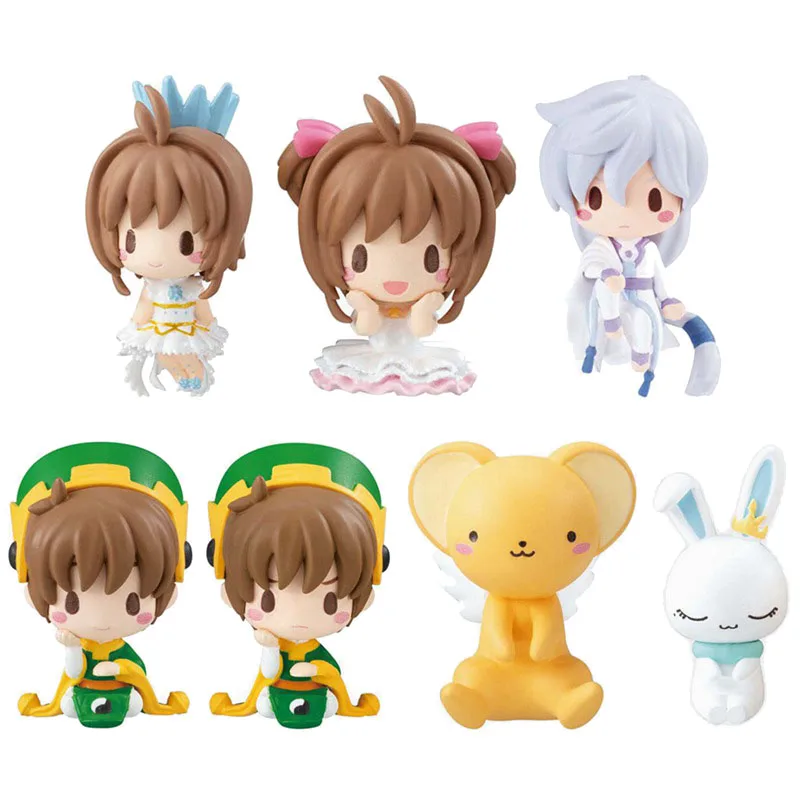 

BANDAI Gashapon Q Version Data Cable Card Captor SAKURA KINOMOTO SAKURA LI SYAORAN Action Figure