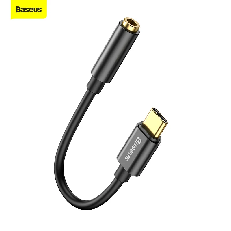 

Baseus USB Type C to 3.5mm Female Jack Audio Cable 3.5 Aux Earphone Adapter Cable For Xiaomi Mi 11 Oneplus 9 HUAWEI Mate 20 P30