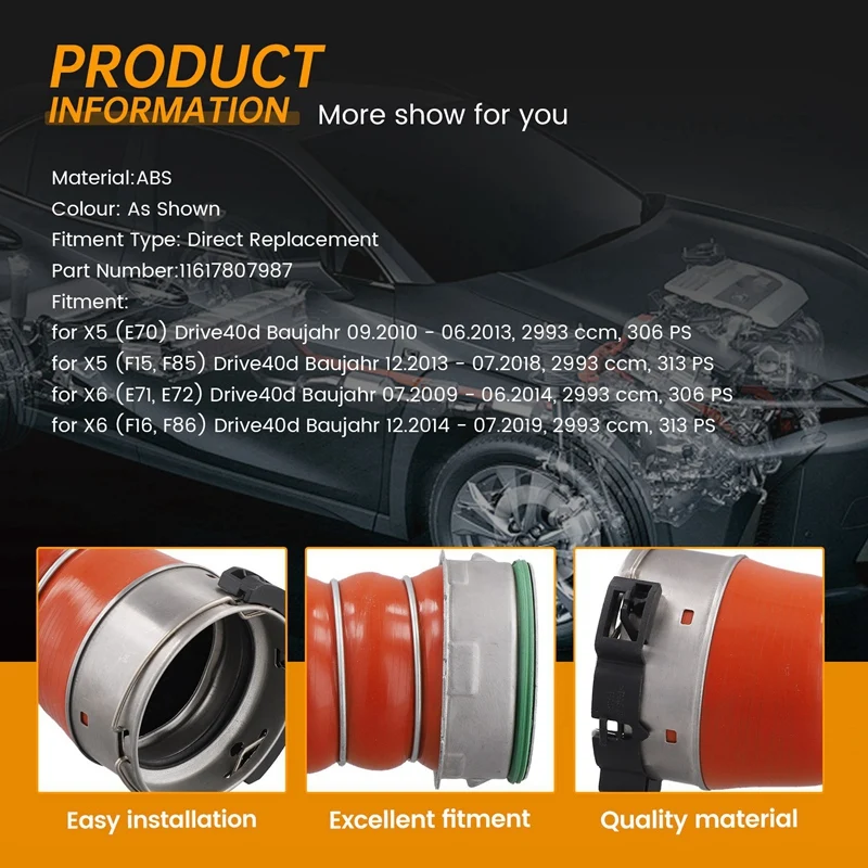 Воздухозаборный шланг 11617807987 для BMW X5 E70 LCI F15 X6 E71 F16