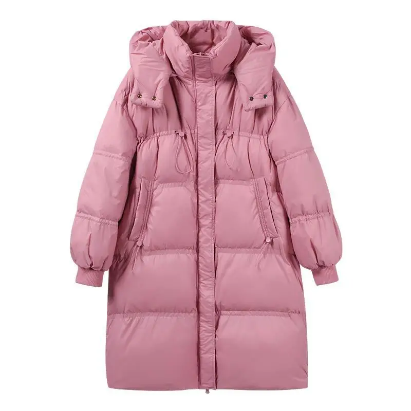 2022 Winter Women Down Jacket Detachable Cap In Long Fashion Thick Warm Windproof Coat