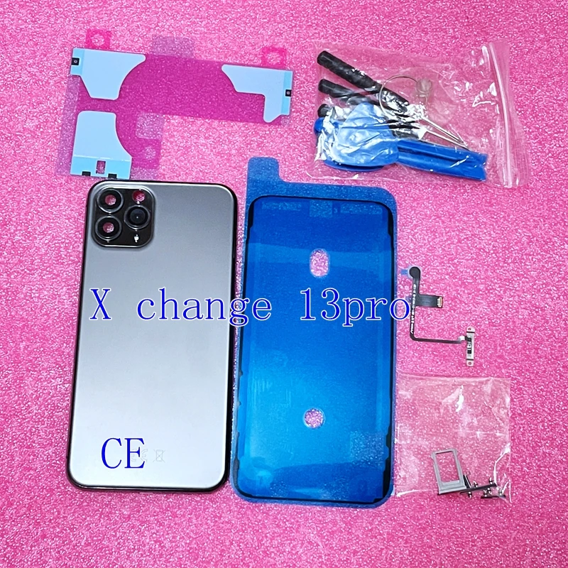

Best Quality For iPhone X 13 Pro Back Glass Middle Frame Chassis Full Housing Assembly Battery Cover door
