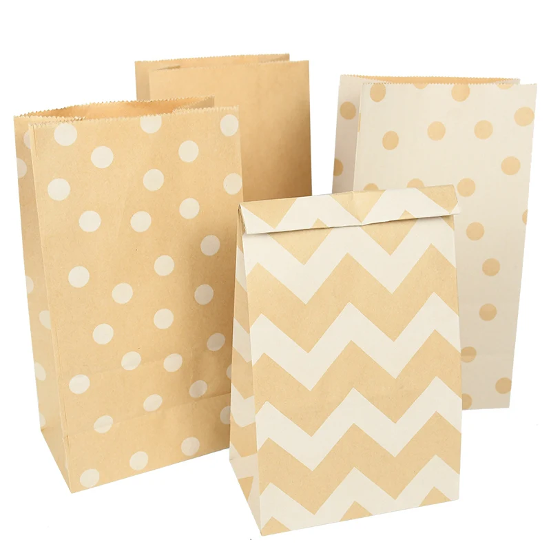 

10pcs Kraft Paper Bag Biscuit Candy Food Cookie Snack Baking Treat Bags Wedding Birthday Party Christmas Gift Packaging Supplies