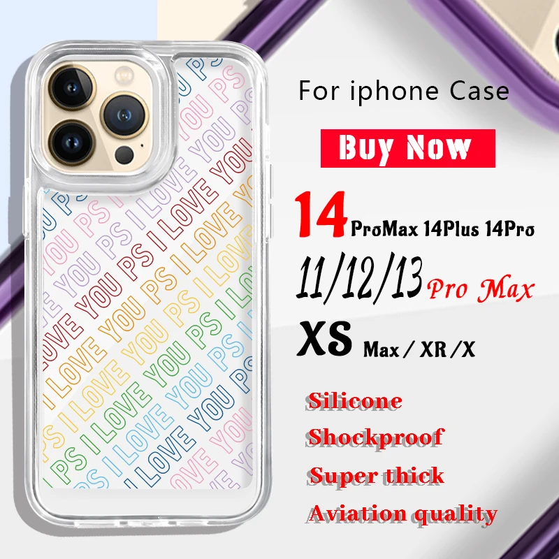 

Fashion Small Letter Phone Case For iphone 11 12 13 14 Pro XS Max XR 14Pro 14Plus 13Pro Clear Bumper Hard Acrylic Cover iphone14