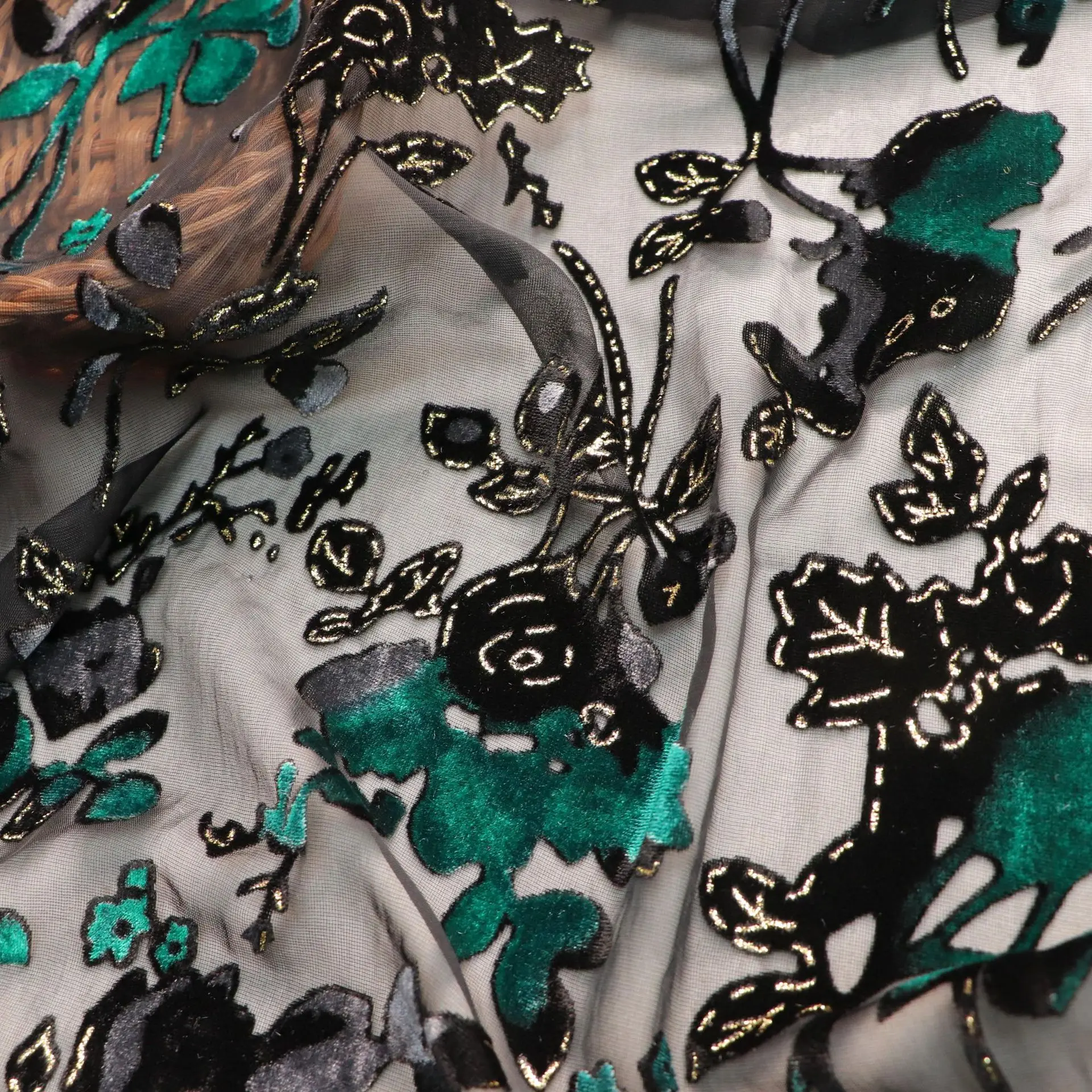 Тканая бархатная парча с липким принтом жаккардовая ткань ночная рубашка платье