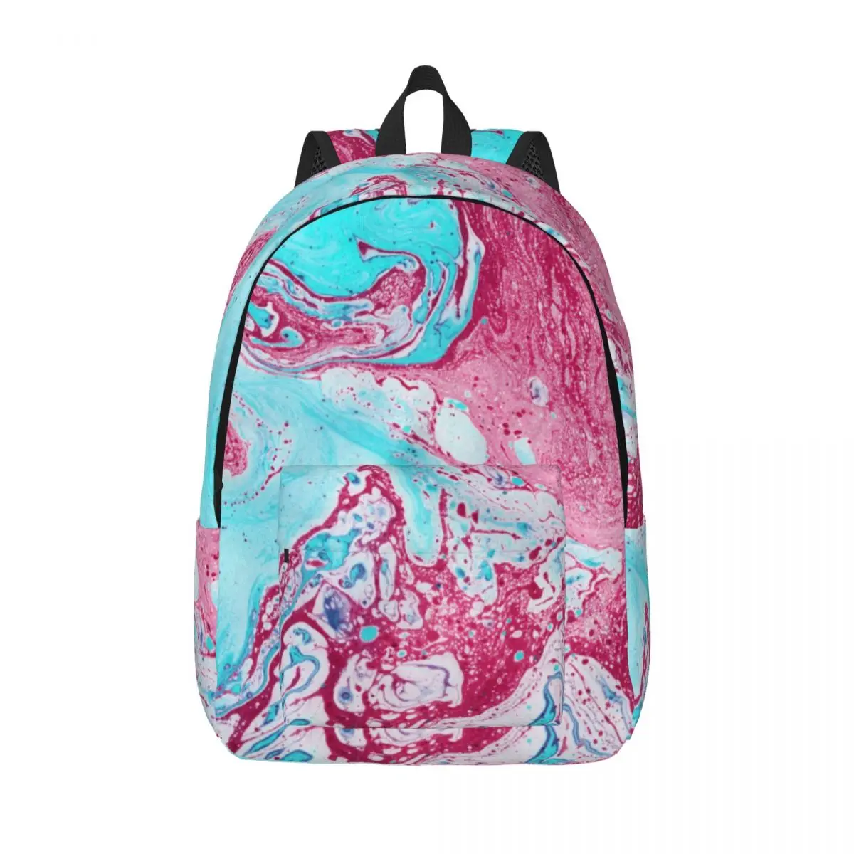 

Вместительный школьный рюкзак для мужчин и женщин, ранец для студентов с мраморным рисунком синего, розового цветов, школьная сумка