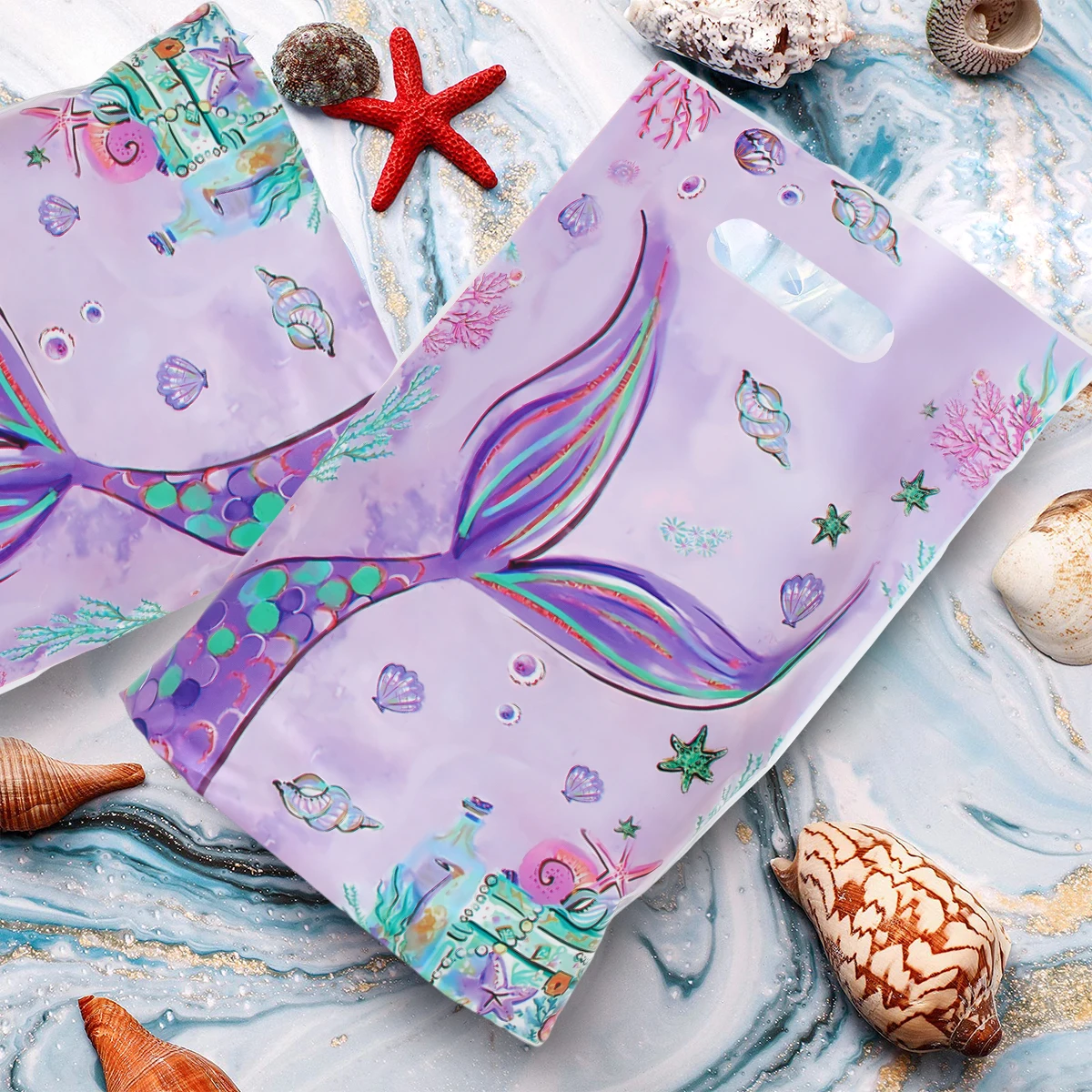 Пластиковые пакеты в виде русалки конфеты с хвостом подарочные для на день