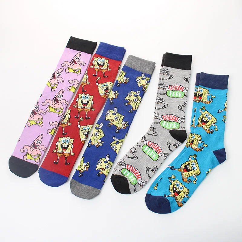 

Spongebob anime socks fashion creative men's women's cotton socks Patrick Star cartoon characters socks cute socks dropshipping