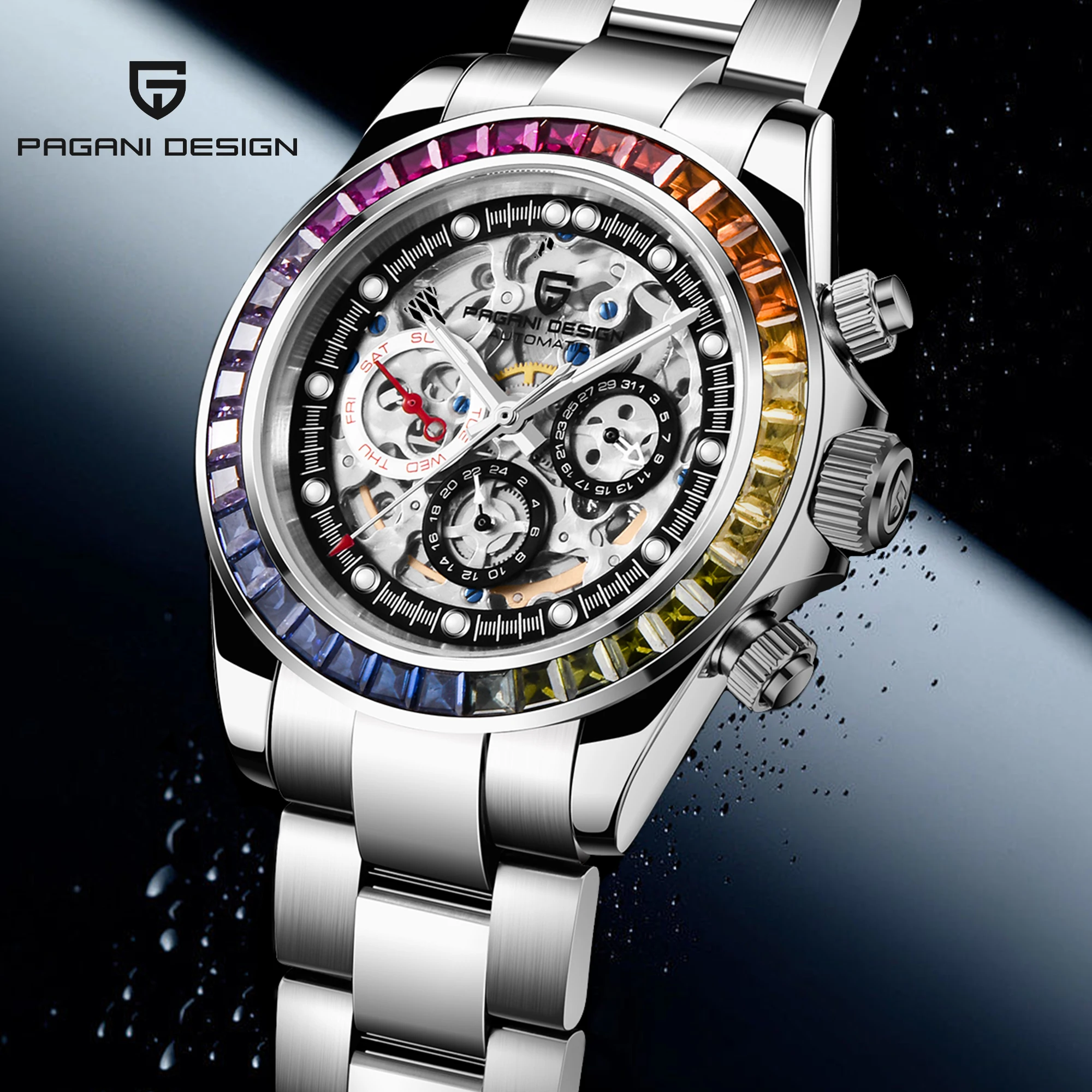 

2022 PAGANI Design Automatic Men Mechanical Watch Stainless Steel Sapphire Chronograph Birthday Party Color Clock Reloj Hombre