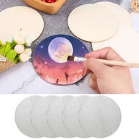 diameter 6 10cm wooden circles discs diy craft christmas painting toys natural unfinished round wood slices for kids 10pcs
