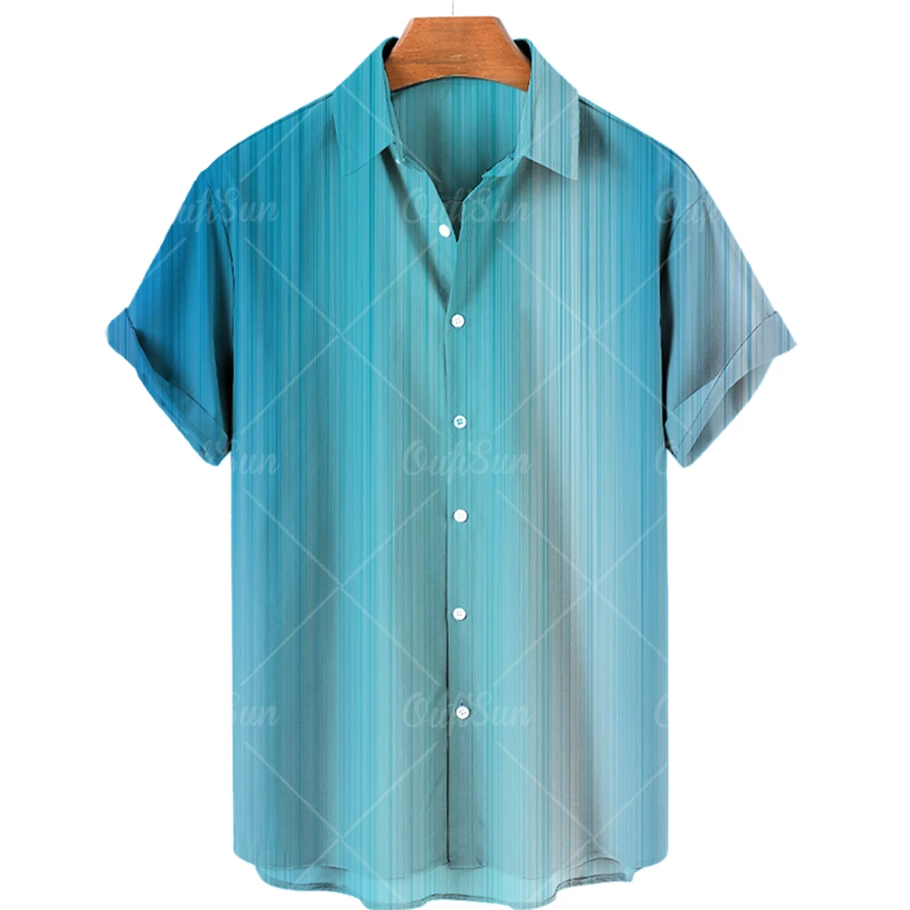 

Summer Fashion Women's Men's Hawaiian Shirts Color Printing Casual Loose Linen Short Sleeve Beach Tops Tops Street Casual Camisa