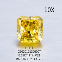 0 585ct fancy intense yellow vs2 hpht lab grown diamond radiant g2020101300014