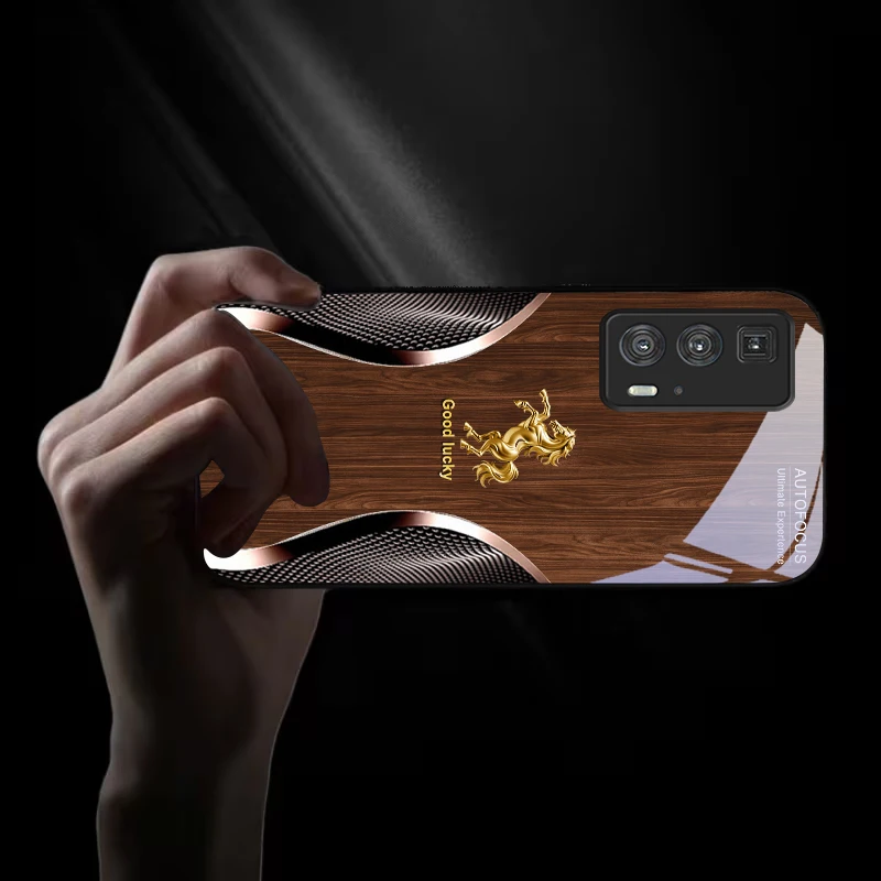 Чехол для телефона Golden Steed Fortune из черного стекла для Motorola Moto Edge 20 Lite 30 Pro 40 Neo 50 Ultra X30 Pro G14 G75 G84 G85 (art.: 3920dccd6470c) - 3920dccd6470c