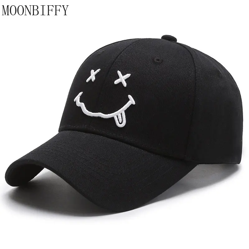 

Unisex Cotton Baseball hats for Women and Men Summer Fashion Embroidered Smiley Visors Hat Boys Girls Casual Snapback Cap