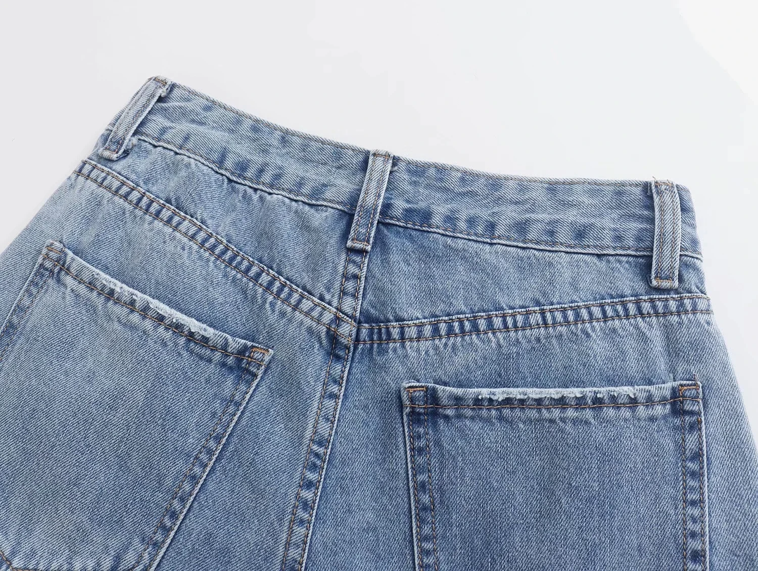 Maxdutti England Style High Street Vintage Mom Shorts Washed High Waist Bermuda Harem Denim Shorts Women