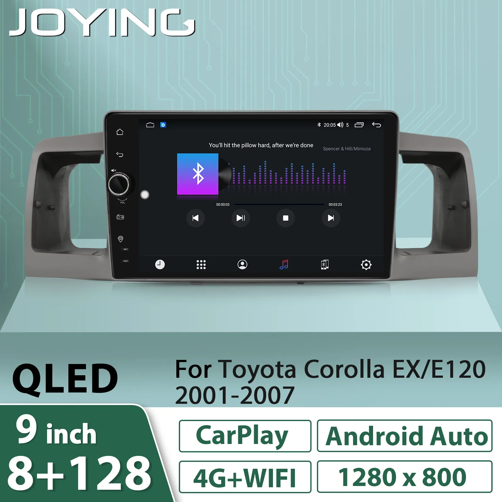 

Joying 9"Autoradio Car Radio Stereo Central Multimedia Sound System For Toyota Corolla EX130 E120 2001 2007 Caplay Android DVR