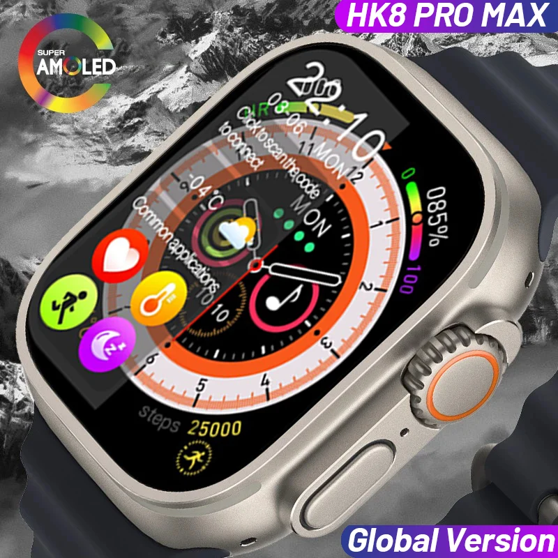 

New Watch Ultra Smart Watch Men Series 8 49mm 2.12 Inch High Refresh Rtae AMOLED Screen NFC Compass Smartwatch for apple android
