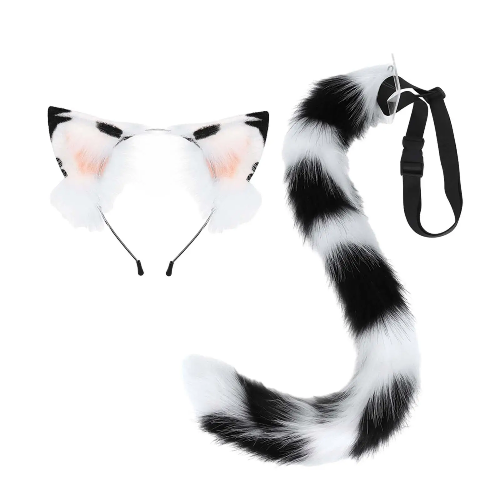 Повязка на голову с кошачьими ушками и хвостом аксессуары для костюмов животных